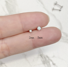 Load image into Gallery viewer, 316L Surgical Steel Opal Labret Ear Nose Lip Stud Earrings