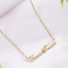 Load image into Gallery viewer, Couple Name Birthstone Necklace 18K