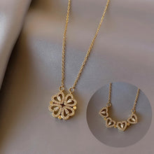 Load image into Gallery viewer, Clover 4 Heart Magnet Charm Necklace