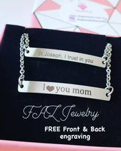 Load image into Gallery viewer, Custom Engraved Thin Bar Child Adult Bracelet
