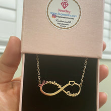 Load image into Gallery viewer, 18K Gold Custom Infinity Name Necklace