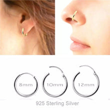 Charger l'image dans la galerie, S925 Sterling Silver Nose Tragus Hoop Earrings
