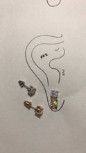 Cargar imagen en el visor de la galería, 18K Rose Gold Plated Round Opal Stud Earrings