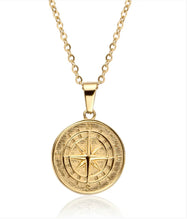 Load image into Gallery viewer, 18K Gold Compass Pendant