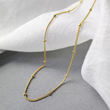 Load image into Gallery viewer, 18K GP Beaded Ball Chain Choker Necklace