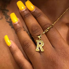 Load image into Gallery viewer, 18K Gold Thick Letter Necklace