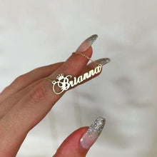 Load image into Gallery viewer, 18K Custom Name+Crown Necklace