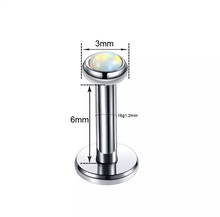 Load image into Gallery viewer, 316L Opal Stud Earrings Lip Nose Labret 16G