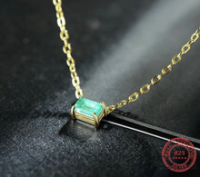 Load image into Gallery viewer, 18K Real Gold Vermeil Rectangular Charm Necklace