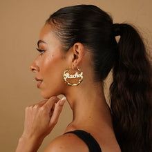 Load image into Gallery viewer, 18K Custom Bamboo Hoop Earrings
