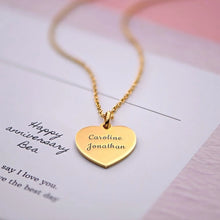 Load image into Gallery viewer, Engraved Heart Pendant Necklace