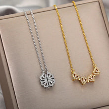 Load image into Gallery viewer, Clover 4 Heart Magnet Charm Necklace