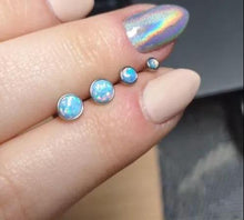 Load image into Gallery viewer, 316L Opal Stud Earrings Lip Nose Labret 16G
