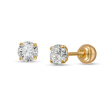 Load image into Gallery viewer, Hypoallergenic Ball Screw Back FAZ Diamond Stud Earrings
