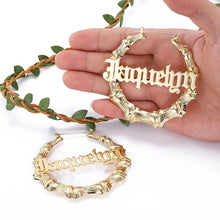 Load image into Gallery viewer, 18K Custom Bamboo Hoop Earrings