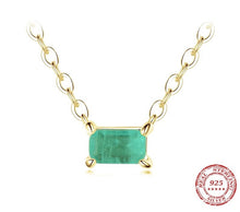 Load image into Gallery viewer, 18K Real Gold Vermeil Rectangular Charm Necklace