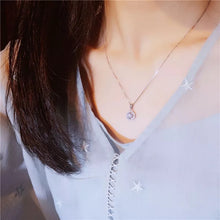 Load image into Gallery viewer, Solid S925 Sterling Silver Round CZ 2.0Ct Diamond Round Halo Stud Earrings Box Chain+ Matching Pendant Necklace Bridal Jewelry Set