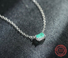 Load image into Gallery viewer, 18K Real Gold Vermeil Rectangular Charm Necklace