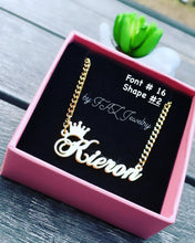 Load image into Gallery viewer, 18K Custom Name+Crown Necklace
