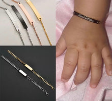 Load image into Gallery viewer, Custom Engraved Thin Bar Child Adult Bracelet