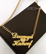 Load image into Gallery viewer, FAZ custom Couple 2 Name Heart Necklace