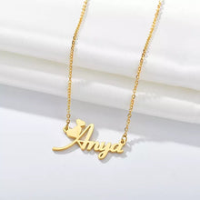 Load image into Gallery viewer, 18K Gold Mini Hearts Name Necklace