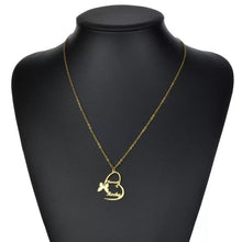 Load image into Gallery viewer, 18K Custom Butterfly Couple Heart Necklace