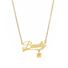Load image into Gallery viewer, 18K Custom Butterfly Name Necklace
