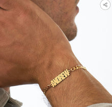 Load image into Gallery viewer, Mens Cuban Custom Name Bracelet