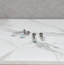 Load image into Gallery viewer, 316L Surgical Steel Opal Labret Ear Nose Lip Stud Earrings