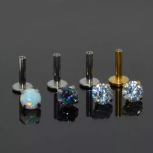 Load image into Gallery viewer, 316L Surgical Steel Opal Labret Ear Nose Lip Stud Earrings