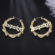 Load image into Gallery viewer, 18K Custom Bamboo Hoop Earrings
