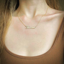 Load image into Gallery viewer, 18K Custom Name+Crown Necklace