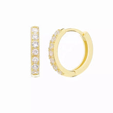 Charger l'image dans la galerie, 18K Gold Vermeil Faz Diamond mini Hoop Earrings