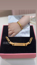 Load image into Gallery viewer, 18K Custom Baby Kids Bar Engraved Bracelet