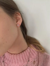 Cargar imagen en el visor de la galería, 18K Rose Gold Plated Round Opal Stud Earrings