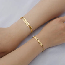 Load image into Gallery viewer, Custom Engraved Thin Bar Child Adult Bracelet