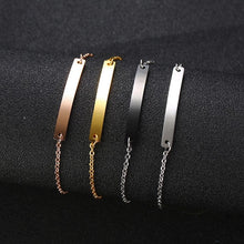Load image into Gallery viewer, Custom Engraved Thin Bar Child Adult Bracelet