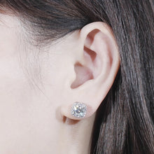 Load image into Gallery viewer, 18K GP Cushion Cut Bold CZ Bridal Stud Earrings