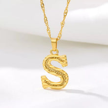 Load image into Gallery viewer, 18K Gold Thick Letter Necklace