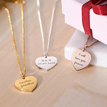 Load image into Gallery viewer, Engraved Heart Pendant Necklace