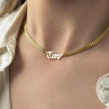 Load image into Gallery viewer, 18K Custom Old English Name Necklace