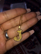 Load image into Gallery viewer, 18K Gold Thick Letter Necklace