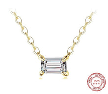 Load image into Gallery viewer, 18K Real Gold Vermeil Rectangular Charm Necklace