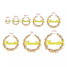 Load image into Gallery viewer, 18K Custom Bamboo Hoop Earrings