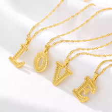 Load image into Gallery viewer, 18K Gold Thick Letter Necklace