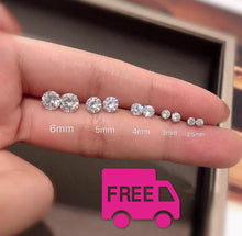 Load image into Gallery viewer, Hypoallergenic Ball Screw Back FAZ Diamond Stud Earrings
