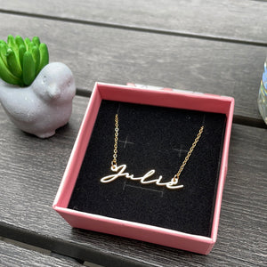 18K Signature Style Personalized Name Necklace