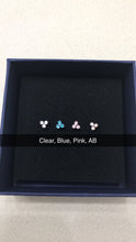 Load image into Gallery viewer, 316L Surgical Steel Labret 3 CZ Stone Triangle Cartilage Stud Earrings