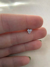Load image into Gallery viewer, 316L Surgical Steel Labret 3 CZ Stone Triangle Cartilage Stud Earrings